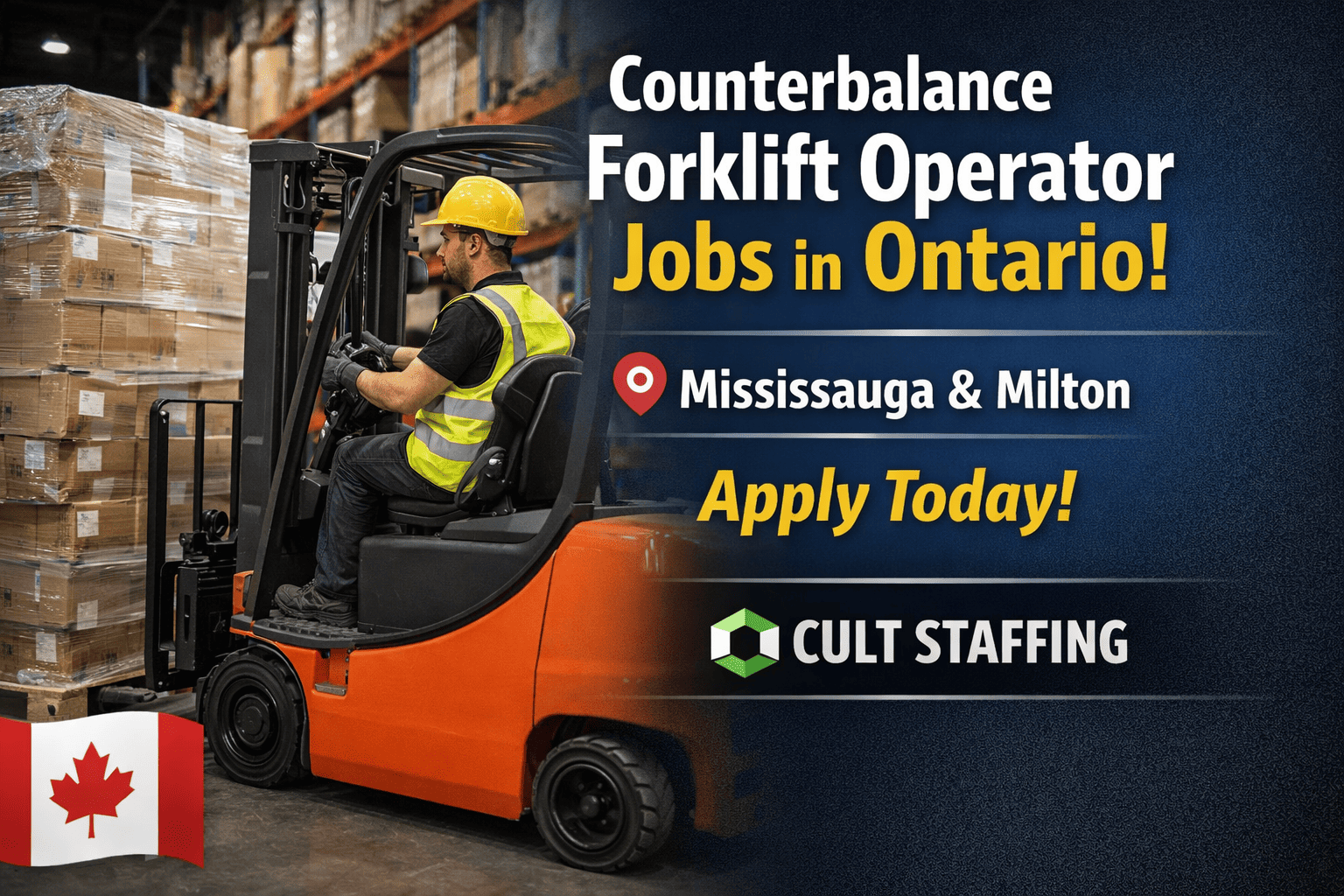 Counterbalance Forklift Operator Jobs in Ontario – Distribution Facilities
