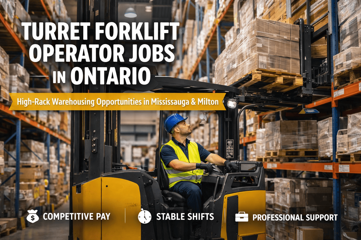 Turret Forklift Operator Jobs in Ontario – High-Rack Warehousing